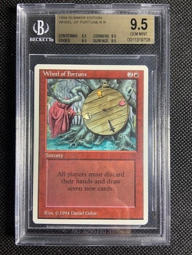 1994 MTG Magic The Gathering Summer Wheel Of Fortune R R BGS QUAD 9.5 ...