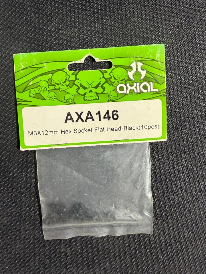 AXIAL-AXA146-M3X12MM HEX SOCKET FLAT HEAD-10 PCS. - Image 1 of 1