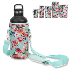 Made Easy Kit Neoprene Water Bottle Carrier Holder w/ Adjustable Shoulder Strap - Picture 1 of 309