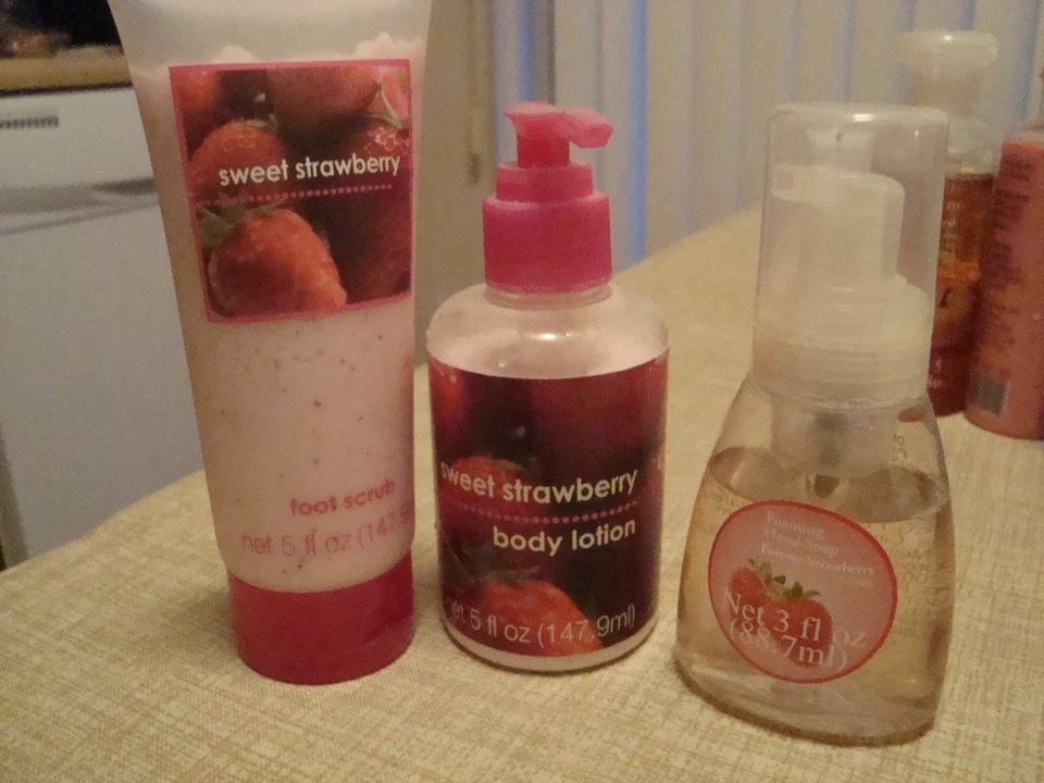 Sweet Strawberry Body Lotion, Foot Scrub, & Foaming Hand Soap - Image 1 of 1