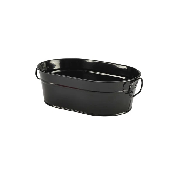 Galvanised Steel Serving Bucket Black 23 x15 x7 cm Table Presentation Sharing  - image 1 of 1