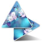 2 x Dreiecksaufkleber 10 cm - Hübsche Schmetterlingsblume #2072