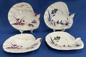 Juego de 4 Platos de Ensalada de Porcelana Antigua Diseño Ostra de Weimar 9" Alemania - Imagen 1 de 5