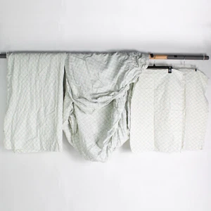 Sheet Set of 4 Mainstays White Blue Queen Fitted Flat & 2 Pillowcases 19.5"x28" - Picture 1 of 5
