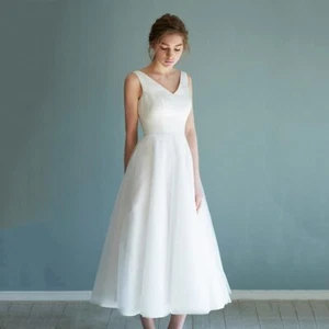 Casual wedding dress,satin simple wedding dress,Intimate wedding dress - Picture 1 of 5