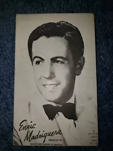 Cartolina Enric Madriquera anni 40-50 Mutoscopio Music Corp of America - Foto 1 di 2