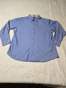 South bridge ButtonDown Long Sleeve Roll back cuff Blue stripe Mens Size Xl - Picture 1 of 16