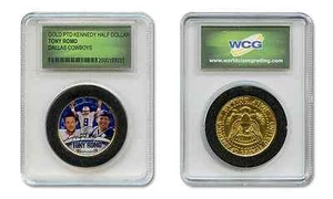 TONY ROMO Dallas Cowboys JFK Half Dollar U.S. Coin in Special Limited Ed. Holder - Picture 1 of 2