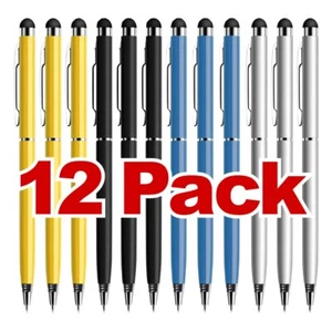Paquete de 12 bolígrafos lápiz óptico para pantallas táctiles 2 en 1 lápiz tableta Android iphone lápiz óptico - Imagen 1 de 1