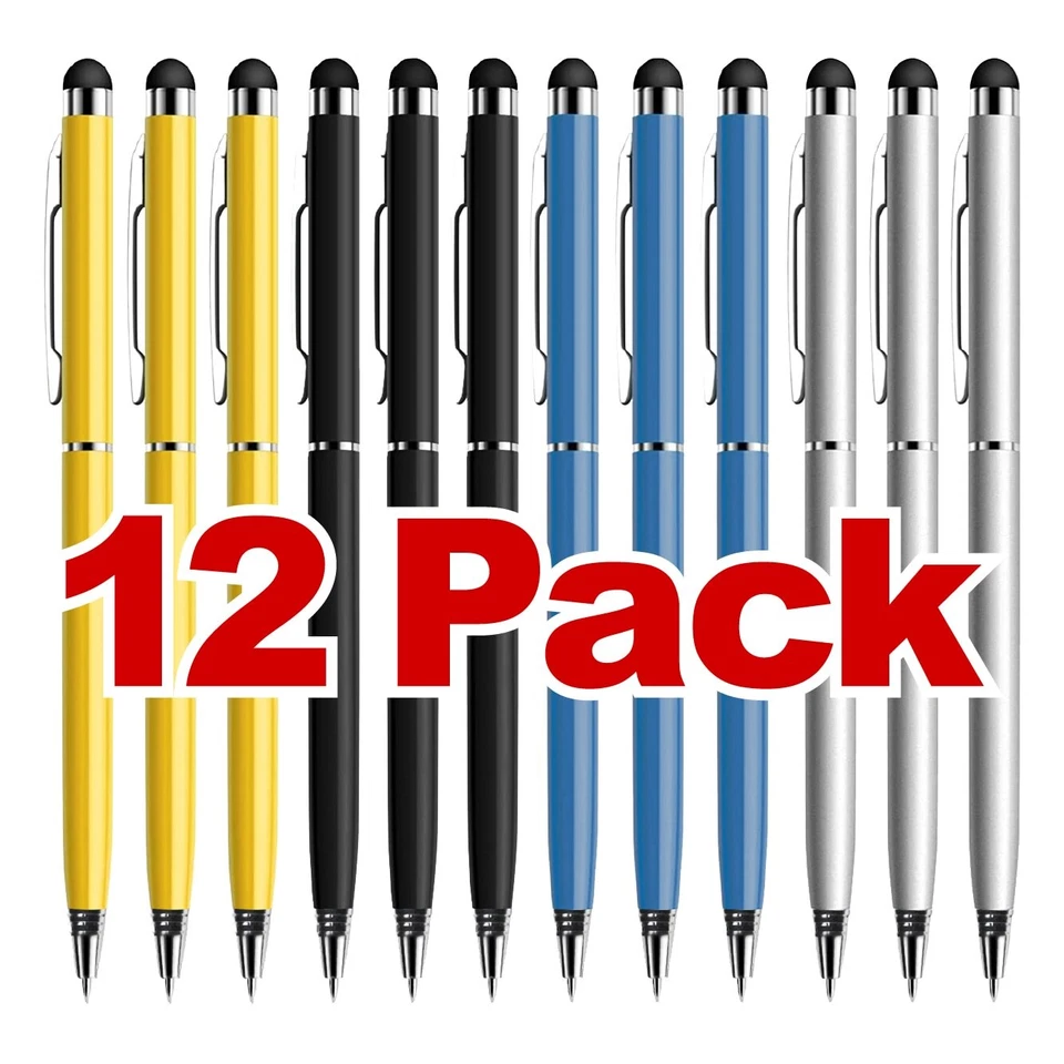 12 Pack Stylus Pens for Touch Screens 2 in 1 Tablet Pen Android iphone Stylus - Image 1 of 1