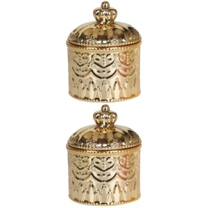 2 Pieces Jewelry Box Storage Canisters with Lids Decorative Jars - Picture 1 of 12