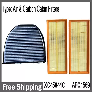 For Mercedes-Benz C300 E350 GLK350 C350 E550 C230 Air & Charcoal Cabin Filters - Picture 1 of 10