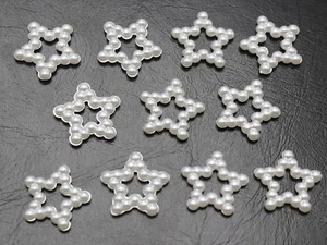 200 cuentas de estrellas punteadas de perlas de acrílico blanco puro 12 mm álbum de recortes artesanal - Imagen 1 de 6