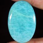 (26 X 38 X 03 Mm Size) 39.45 Cts. Natural Amazonite Oval Cabochon Loose Gemstone