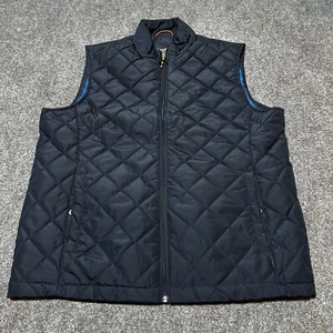 Hawke Co Vest Mens Medium Navy Quilted Mock Neck Full Zip Pockets Body Warmer - Picture 1 of 12