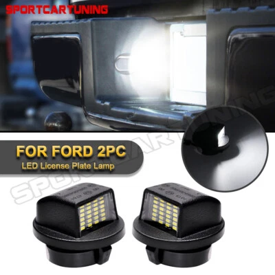 For Ford F150 F250 F350 LED Rear Bumper License Plate Tag Lamps F37Z-13550-A - Image 1 of 4