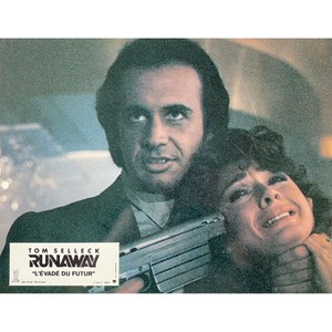 RUNAWAY Original Lobby Card  - 9x12 in. - 1984 - Gene Simmons, Crichton