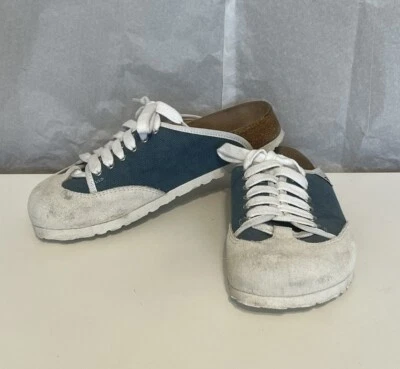 Birkenstock Women’s Birkis Montserrat SZ 5-5.5 Lace Up Slip On Suede Clog Shoes - Image 1 of 4