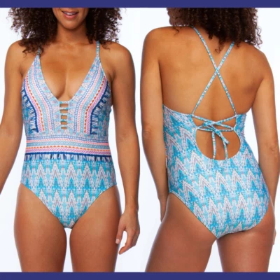 NUEVO $125 Traje de baño La Blanca Milano Plunge Traje de baño de una pieza [Talla 10] #P34 Foto 1 de 4