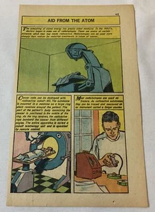 1961 zweiseitige Cartoon-Geschichte ~ Medizinische Hilfe aus dem Atom und Strahlung - Bild 1 von 1