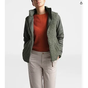 North Face Women's Merriewood Reversible Jacket Taupe Green - Picture 1 of 16