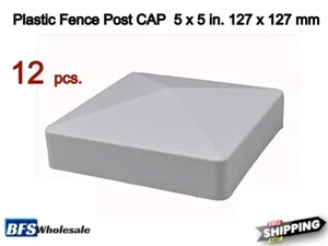 Kunststoffzaun POSTKAPPE ""C"" 5 x 5 Zoll, C WEISS Farbe, 12 Stück, - Bild 1 von 13