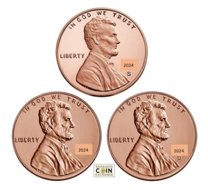 2024 Lincoln Shield Cent 1C🔥(3 Coins) 2024S Proof P&D Lincoln Penny Cent Set - Picture 1 of 2