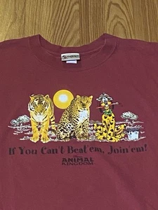 Vintage Animal Kingdom RARE Disney PLUTO Can't Beat em Join em T-Shirt Size L - Picture 1 of 7