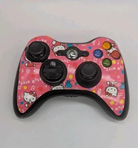 Official OEM Microsoft Xbox 360 Black Controller Hello Kitty Tested And Cleaned - Picture 1 of 4