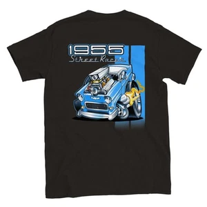 55 Chevy Street Racer T-Shirt - Vintage Car Graphic Tee - Picture 1 of 11