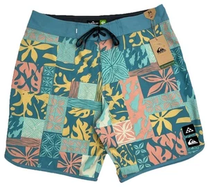 Men's Quiksilver Surfsilk  Hawaii Board Shorts 34 Multicolor NEW Beach Wear 19" - Picture 1 of 5