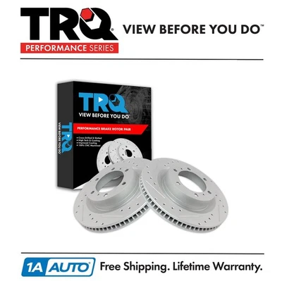 TRQ Front Brake Rotors Set For 2010-2022 Lexus GX460 Toyota 4Runner - Image 1 of 4