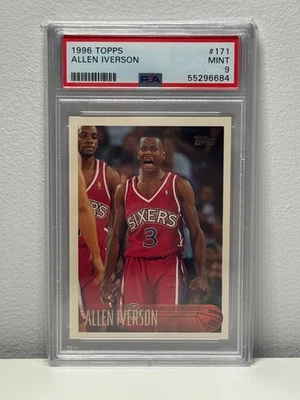 1996-97 Topps Allen Iverson Rookie RC #171 76ers PSA 9 Foto 1 de 2