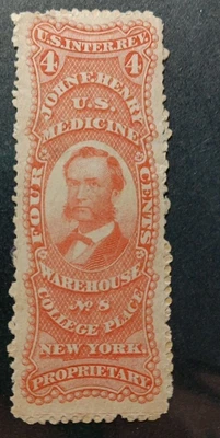 U.S.A MATCH AND MEDICINE STAMPS SCOTT RS116a. - Image 1 of 2