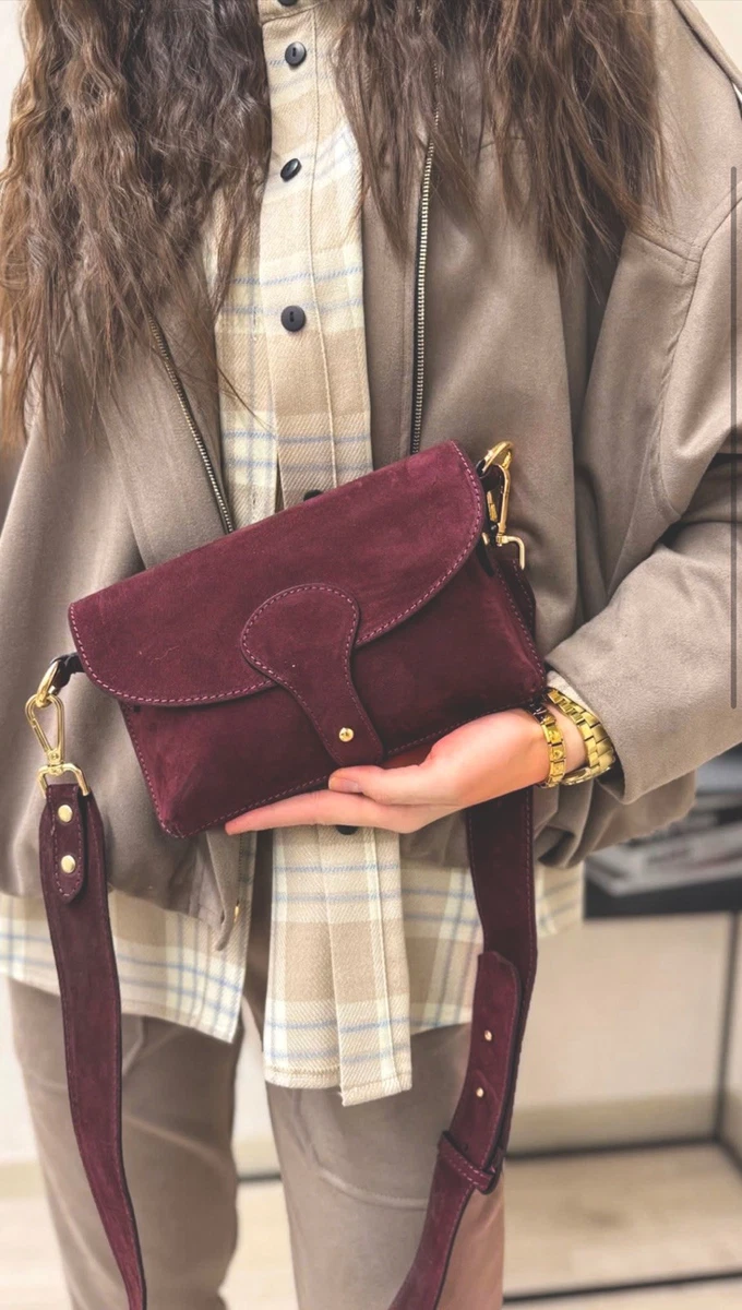 Women's Lightweight Crossbody Bag - Soft Suede Leather Shoulder Purse For Shopping, Travel, And Everyday Use