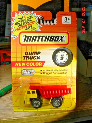 Camión de volteo Matchbox 9 Cat Faun amarillo rojo BP 1/64 bp11 Foto 1 de 4