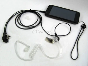 Security Clear Coil Tube Earpiece PTT Earphone for Samsung Note5 Note8 S8+ 3.5mm - Picture 1 of 6