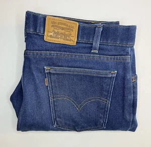 Vintage Levis 517 Navy Stretch Polyester Jeans Orange Tab 38x29 (38x27) USA Made - Picture 1 of 9