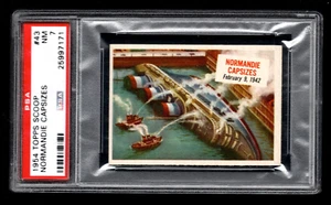 1954 Topps Scoop #43 Steamship Normandie Burns Capsizes 8 de febrero de 1942 PSA 7 - Imagen 1 de 2