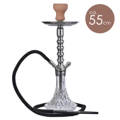 Wasserpfeife Shisha Nargile Set ca. 55cm 1 Schlauch Hookah transparent groß  - Bild 1 von 4