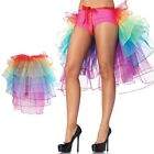 Rainbow Bubble Tutu Skirt Layered Tulle Dancing Bustle Skirt Halloween Cosplay