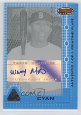2005 Bowman's Best Printing Plate Cyan 1/1 Willy Mota #123 Rookie Auto RC 0af