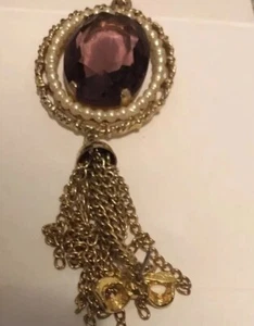 Avon lila Anhänger goldfarbene Quaste - Bild 1 von 3