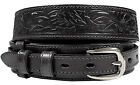 Carson Western Tooled Genuine Leather Durable Ranger Belt 1-1/2" to 3/4" Taper
