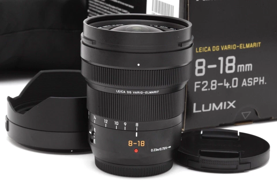 Mint Panasonic Leica DG Vario-Elmarit 8-18mm f2.8-4 ASPH. Lens with Box #47093 - image 1 of 4
