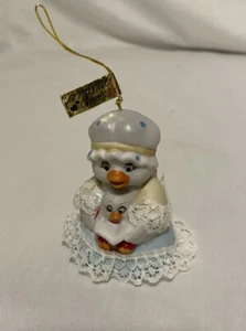 Jasco Caring Critter Chimer Bird Reading to Chick Ornament 3" Original Label. - Picture 1 of 7