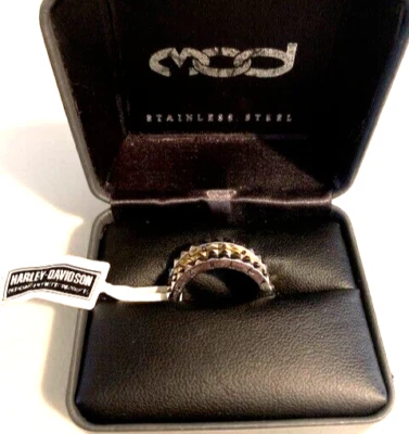 Harley-Davidson Women's Pyramid Stud Stacking Ring Set - Stainless Steel-Size 7 - Image 1 of 4