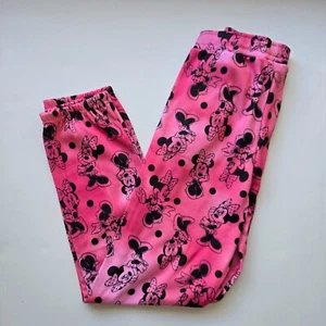 Disney Minnie Sweatpants Kids Large Pants Pink Cartoon Graphic Bottom - Picture 1 of 4