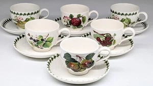 NEW PORTMEIRION Botanic Garden & Pomona Tea cup and saucers MINT - Picture 1 of 5
