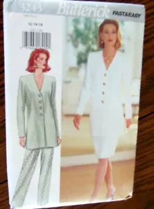 1994 Fast & Easy Butterick Pattern 3243 MISSES' TUNIC SKIRT PANTS Sz 12-14-16 Un - Picture 1 of 5